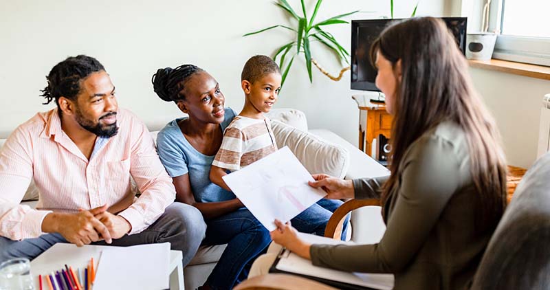 Family meeting with counselor